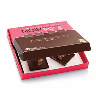 Chocolat noir aux éclats de rose AB